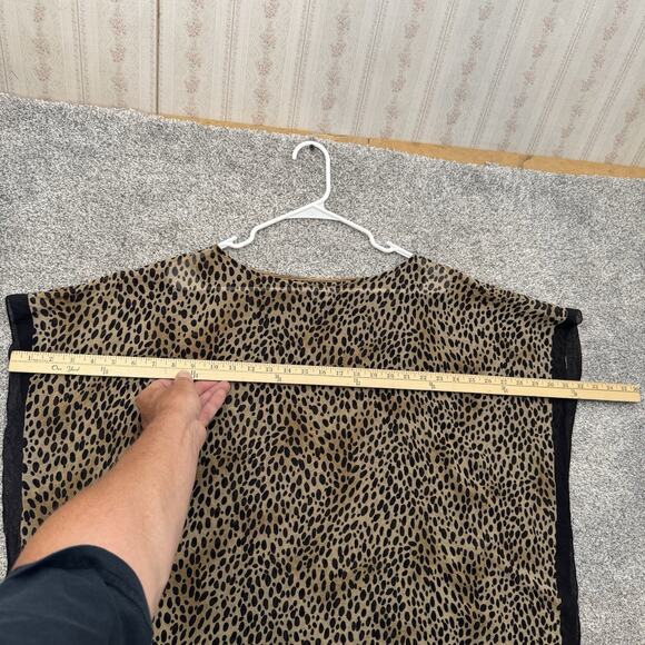 Talbots Leopard Print Kimono Top S SIlk Boho Chic Mob Wife Classic Resort Layer - Picture 3 of 8